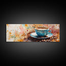 Latte Art Canvas Print, Coffee Wall Art Rustic Home Decor, Food Review Kitchen Art, Whimsical Art Gift Idea Cozy Kitchen Design