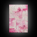 Romantic Calligraphy Art Framed Canvas Print Pink Abstract Wall Art Wabi Sabi Inspired Living Room Decor Moody Aesthetic