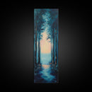 Forest at Dusk, Dark Romance Painting, Moody Art, Vertical Wall Art, Cottagecore Wall Art, Above Bed Art, Rustic Décor