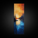 Fiery Sunset, Moody Landscape, Wabi Sabi Art, Rustic Wall Art, Southwest Art, Above Bed Wall Art, Extra Wide Art