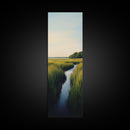 Marsh landscape, marsh painting, coastal decor, framed canvas print, extra wide art, original painting, above couch art