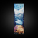 Mountain River, landscape painting, lake Tahoe art, pine tree art, rustic wall art, framed canvas print, extra wide art