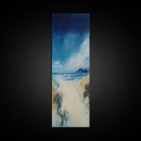 Windy Dunes, coastal landscape art, framed canvas print, nautical decor,  Ireland painting, beach house wall art