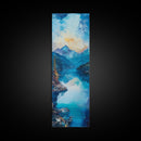 Lake Tahoe Art, Mountain Painting, Landscape Painting, Framed Canvas Print, Rustic Wall Art, Blue and Green Wall Art