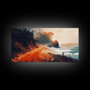 Coastal Road, southwest wall art, rustic decor, coastal landscape art, boho art, panoramic painting, gift idea for him, Canvas Print