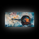 Rustic Cast Iron, Canvas Print, food review kitchen art, farmhouse art, rustic wall art, wabi sabi wall art, extra wide art