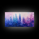 Purple Wildflower Painting, botanical prints, wildflower painting, pink abstract art, floral wall art, framed canvas print, pink art