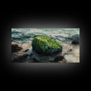 Mossy Rock, Ireland painting, framed canvas print, coastal wall art, nautical wall art, moody art, original painting, rustic decor