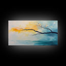 Cherry blossom painting, coastal decor, framed canvas print, minimalist art, abstract landscape, extra wide art, horizontal wall art