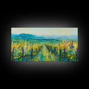 Vineyard Landscape, impressionist painting, framed canvas print, green wall art, farmhouse art, rustic decor, above bed wall art