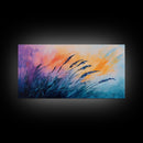 Wheat Field Painting, Landscape Artwork, Rustic Decor, Wabi Sabi Art, Framed Canvas Print, Fall Inspired Art, Earthy Tones Art