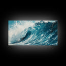 Ocean Wave Art, Seascape Painting, Coastal Decor, Nautical Wall Art, Beach House Gift, Blue and Green Wall Art, Framed Canvas Print
