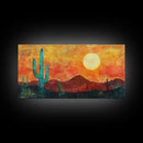 Southwest Wall Art, Joshua Tree Art, Desert Landscape Painting, Boho Art, Pink Orange Wall Art, Extra Wide Art, Canvas Print