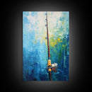 Fishing Rod Painting, Fly Fishing Art, Nautical Wall Art, Outdoor Enthusiast Decor, Rustic Cabin Art, Framed Canvas Print