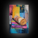 Abstract Roll, Wabi Sabi Art, Modern Abstract Art, Geometric Wall Art, Colorful Art, Minimalist Art, Canvas Print, Gift Idea