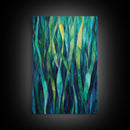 Moody Forest, Abstract Nature Art, Botanical Prints, Green Wall Art, Rustic Decor, Extra Wide Art, Framed Canvas Print, Gift Idea