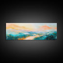 Pastel Sunset Landscape Canvas Print Mountain Wall Art, Serene Home Decor, Nature Painting, Bedroom Artwork, Minimalist Wall Decor