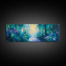 Lush Jungle Pathway Painting Tropical Rainforest Wall Art Greenery Nature Decor Vibrant Botanical Artwork Boho Living Room