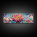 Blooming Cactus Art Framed Canvas Print Boho Floral Wall Art Desert Home Decor Vibrant Succulent Painting Southwestern Gift