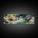 Waterfall Stream, Rocky River, Nature Wall Art, Framed Canvas Print, Cabin Decor, Rustic Landscape, Outdoor Adventure Art, Natural Beauty