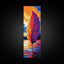 Autumn Leaf, Vibrant Nature Art, Sunset Wall Decor, Boho Canvas Print, Fall Home Decor, Living Room Wall Art, Office Art
