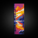 Mountain Reflection, Sunset Lake, Framed Canvas Print, Landscape Wall Art, Nature Home Decor, Serene Outdoor Painting, Bedroom Artwork