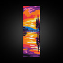 Sunset Pier, Lakeside Art, Vibrant Wall Decor, Summer Evening, Canvas Print, Boho Style, Living Room Art, Nature Inspired