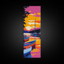 Docked Boats, Lake Sunset, Vibrant Wall Art, Nautical Decor, Canvas Print, Living Room Accent, Modern Boho Art, Gift Idea