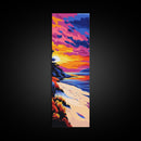 Coastal Sunset, Beach Landscape, Colorful Seascape, Relaxing Art, Canvas Print, Living Room Wall Art, Nature Inspired, Gift Idea