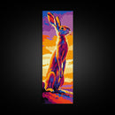 Vibrant Rabbit, Colorful Animal Art, Wildlife Aesthetic, Framed Canvas Print, Whimsical Home Decor, Kids Room Art, Modern Pop Art, Boho