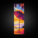 Beach Umbrella, Colorful Seaside Art, Summer Scene, Relaxing Coastal Decor, Bright Vacation Home Print, Tropical Wall Art, Canvas Print