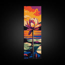 Water Lily, Serene Lake, Nature Art, Framed Canvas Print, Zen Home Decor, Peaceful Wall Art, Meditation Room Print, Botanical Painting
