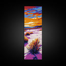 Desert, Sunset, Landscape, Bushes, Canvas Print, Nature Wall Art, Southwest Decor, Boho Art, Bedroom Wall Art, Colorful Sunset Art