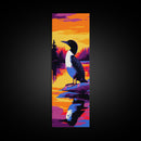 Loon, Water, Reflection, Sunset, Framed Canvas Print, Wildlife Art, Cabin Decor, Bird Wall Art, Nature Inspired, Living Room Wall Art