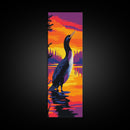 Loon, Standing, Water, Sunset, Canvas Print, Wildlife Art, Nature Lover Gift, Birdwatcher Art, Rustic Wall Decor, Autumn Wall Art