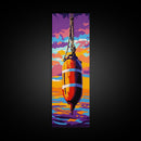 Buoy, Rope, Ocean, Sunset, Framed Canvas Print, Nautical Decor, Coastal Wall Art, Beach House Art, Fishing Decor, Living Room Wall Art