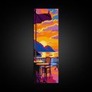 Sunset Balcony, Coastal, Vibrant, Relaxing, Framed Canvas Print, Sunset Art, Coastal Wall Art, Dining Room Decor, Beach Vibes