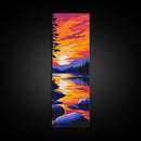 River Reflection, Sunset Landscape, Tranquil Nature Art, Vibrant Wilderness Scene, Cozy Home Decor, Canvas Print, Living Room Art