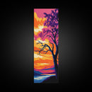 Bold Lone Tree, Canvas Print, Dramatic Sunset Art, Vibrant Nature Landscape, Striking Wall Decor, Rustic Home Accent, Modern Boho Style