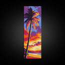 Tropical Palm Sunset, Canvas Print, Vibrant Beach Art, Island Escape Wall Decor, Summer Home Aesthetic, Coastal Living Room Art