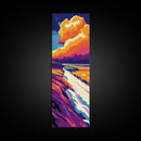 Cliff View, Sunset Ocean, Seascape Art, Dramatic Sky, Canvas Print, Bold Landscape, Living Room Wall Art, Beach House Decor