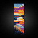 River Sunset, Nature, Canvas Print, Rustic Wall Art, Lodge Home Decor, Tranquil Water Scene, Cabin Artwork, Vibrant Nature Print