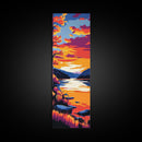 Sunset Reflection, Mountains, Framed Canvas Print, Tranquil Nature Art, Relaxing Home Decor, Lake Scene Wall Art, Cabin Aesthetic Print