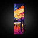 Country Sunset, Rustic Fence, Autumn Decor, Framed Canvas Print, Farmhouse Wall Art, Landscape Print, Living Room Art, Western Style