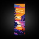 Sunset Lake View, Tranquil Nature Art, Colorful Landscape Print, Cabin Wall Art, Living Room Decor, Framed Canvas Print