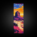 Desert Rock, Southwest Art, Sunset Landscape, Canvas Print, Boho Wall Art, Living Room Decor, Warm Color Art, Western Style