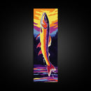 Leaping Trout, Fishing Wall Art, Vibrant Nature Scene, Canvas Print, Outdoor Enthusiast Decor, Lodge Wall Art, Rustic Home Decor