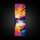 River Sunset, Serene Landscape, Framed Canvas Print, Boho Wall Art, Fall Home Decor, Cabin Wall Art, Rustic Living Room Art
