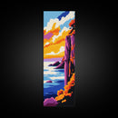 Cliffside View, Ocean Sunset, Dramatic Landscape, Vibrant Horizon, Canvas Print, Nature Wall Art, Modern Decor, Living Room Artwork