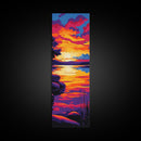 Coastal Glow, Sunset View, Seascape Art, Canvas Print, Beach House Decor, Vibrant Wall Art, Modern Painting, Living Room Art